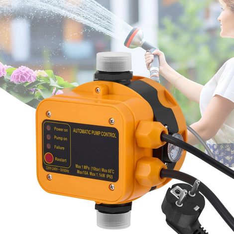 Pressostat Pour Pompe à Eau, Contrôle électronique De Pression Pression Max. 10 Bar, 220-240 V Avec Prise étanche Ip54 Contrôle De Débit Pour Pompe De Jardin (1/5)
