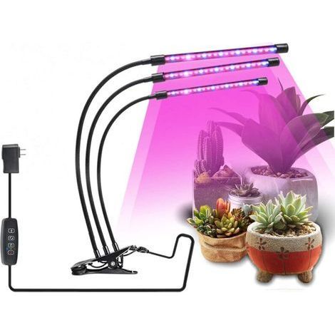 Pflanzenwachstumsleuchte, 27W Wachstumslicht mit 3 Köpfen, 57 LEDs, 360° Pflanzenbeleuchtung mit Timer (3/9/12 Std.), 3 Schaltmodi, für Keimung, Sämlinge und Blütephase von Pflanzen (1/5)