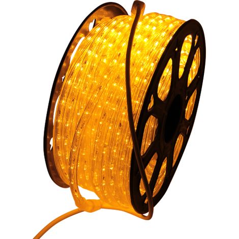 Tube lumineux de Noel LED professionnel de 50 me'tres blanc chaud de'coupable avec cable et prise a' lumie're constante IP67 Nero/Celeste 50 metri - 1800 Led