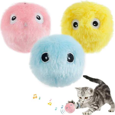 Balle Pour Chat - Jouet En Caoutchouc Avec Chataire Et Grelot - Résistant Aux Morsures Pour Jeu Actif - 6 Cm (1/5)