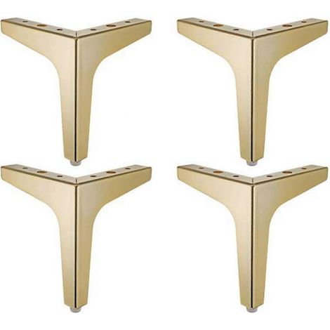 Pieds de canapé en métal plaqué or, 13 cm de diamètre, design triangulaire et en forme de losange 4 pieds de table de rechange inclus. (1/5)