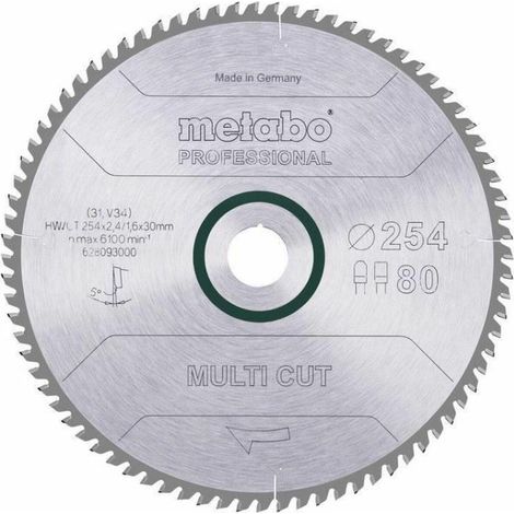 Metabo Hoja de sierra circular 254 mm 80 dientes