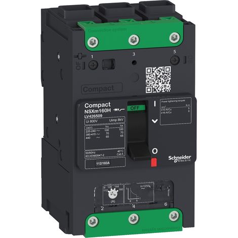 Schneider LV426209 Compact NSXm - interruttore automatico - 25KA - TM160D - 3P3d - Everlink (1/2)