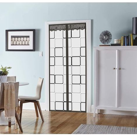 Rideau de porte isolant magnétique thermique 90 x 210 cm Protection de porte isolante pour portes d'hiver Protection contre le froid et la chaleur Fermeture automatique pour climatiseur, cuisi (1/5)