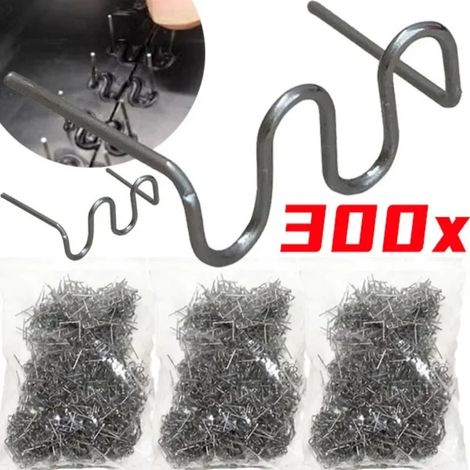 (100 pièces, 0,8 mm) Agrafes de 0,8 mm pour soudeuse plastique, réparation de plastique, agrafes prédécoupées standard, soudage de pare-chocs, réparation de pare-chocs de voiture (1/5)