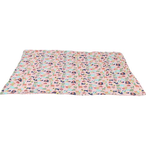 Couverture bébé en coton insulaire, motif dessin animé mignon, lavable et portable, couverture pour poussette n° 1 (1/5)