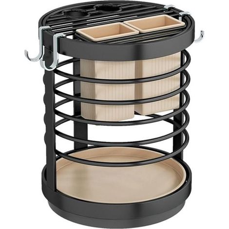 Support porte-couteaux rotatif 360°, rangement métallique pour couteaux de cuisine, couverts et ustensiles, bloc à insérer. (1/5)