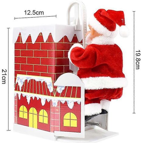 Muñeco de Papá Noel trepando por la chimenea, muñeco eléctrico navideño con música para decoración navideña y regalos para niños. (1/4)