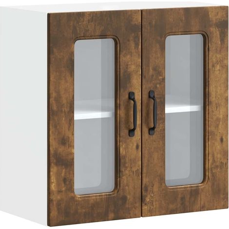 Maison Exclusive - Pensile da Cucina con Porta in Vetro Kalmar Rovere Fumo