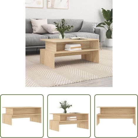 Table basse chêne sonoma - Table basse chêne sonoma 90x55x42,5 cm bois d'ingénierie (1/5)