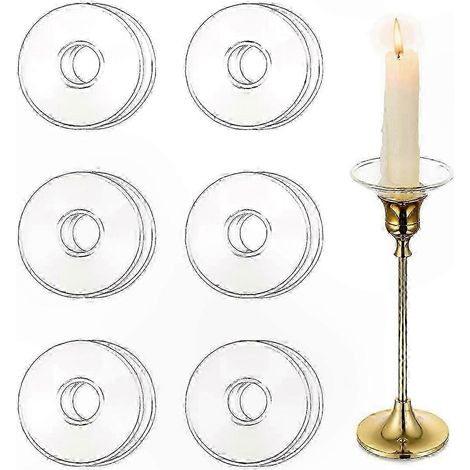 Gobelets en verre pour bougies - Lot de 12 protège-bougeoirs, anneaux récupérateurs de cire, accessoires anti-goutte pour chandeliers (1/5)