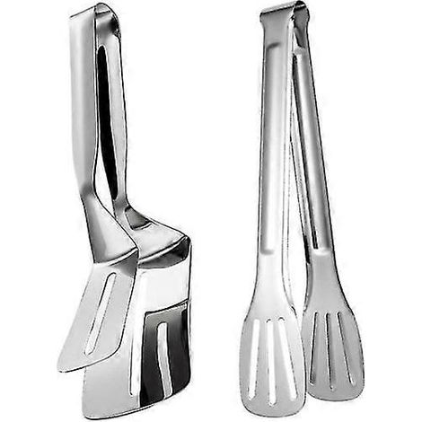 Lot de 2 spatules à crêpes, spatule à double poignée multifonction, pince à steak pour grillades (1/5)