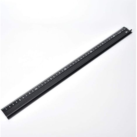 Règle de coupe en alliage d\'aluminium de type L, outil de mesure et de dessin de sécurité pour les travaux manuels, pour mesurer le cuir (45 cm)