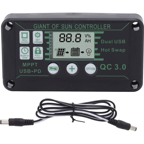 Régulateur de Charge Solaire MPPT 10A pour Camping-Cars et Bateaux - Contrôleur Intelligent ABS