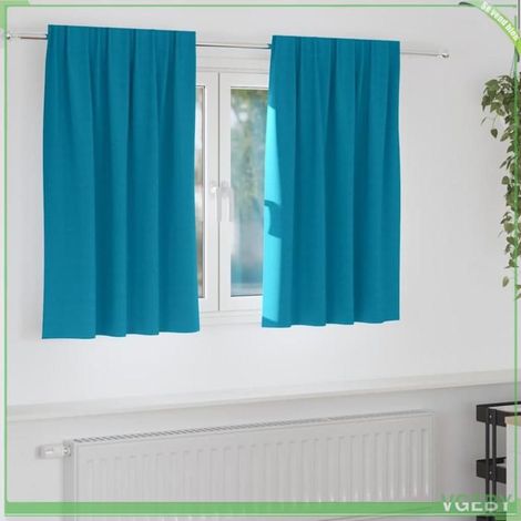 Rideaux occultants - FAFEISY - 4107528 - Turquoise 140x140 cm - Lot 2 pièces - Tissage triple 80-90% (1/5)