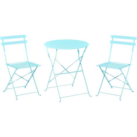 Bistro Set Folding FIORI Metal Turquoise