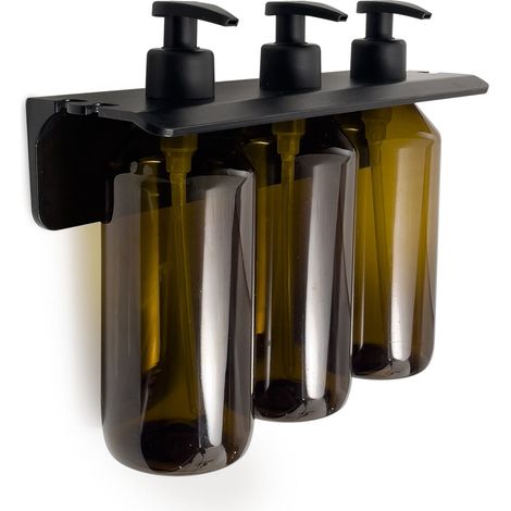 Porta Dispenser Triplo Con Bottiglie Ambra/Nero Matt Grouper (1/2)