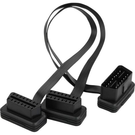 APEX Adaptateur OBD2, câble adaptateur 16 broches, câble d'extension répartiteur en Y OBDII, adaptateur de diagnostic pour connecteur OBD2, câble d'extension ultra-mince OBD-II (1/5)
