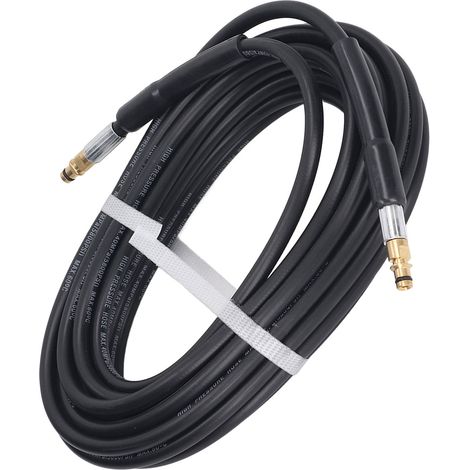 Tuyau d'arrosage haute pression en caoutchouc de 15 m, 5800 psi (40 MPa), compatible avec les nettoyeurs haute pression Karcher K2, K3, K4 et K5, avec 2 embouts.