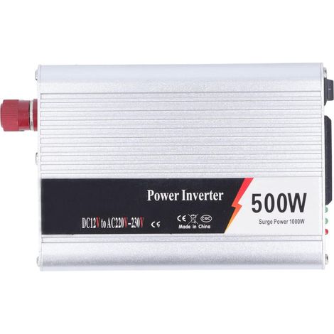 Onduleur de Voiture 500 W à Onde Sinusoïdale Corrigée - DC 12 V vers AC 220 à 230 V avec Sortie USB - Prise Universelle - Protection Multiple pour Voiture, Voyage, Camping, Camion (1/5)