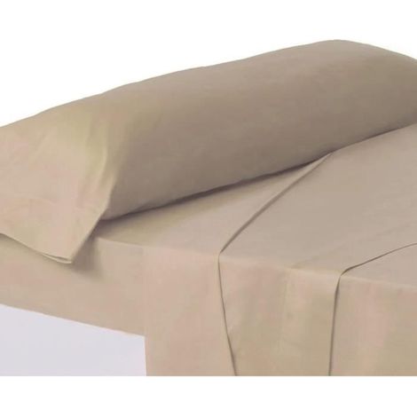 Taie d'oreiller - JUANIO - 155 x 45 cm - 52% polyester/48% coton - Anti-acariens - Beige