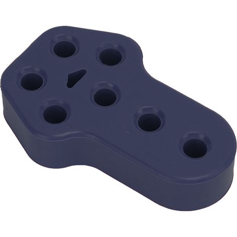 Support de fixation universel pour pot d'échappement, silentbloc en caoutchouc, 7 trous, diamètre 12 mm, bleu. (1/5)