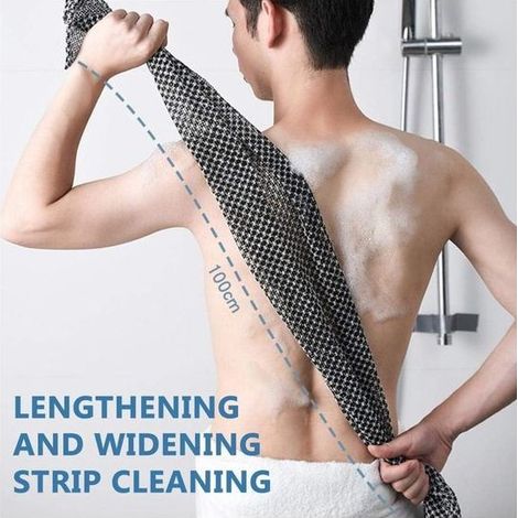 Gant de Gommage Corps en Maille, Serviette Exfoliante Douche Extra Longue et Ultra Douce, Éponge de Bain Confortable pour Peau Sensible (1/5)