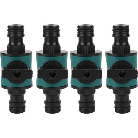 Connecteur rapide de tuyau 4 pièces, adaptateur de jardin à double tête anti-fuite en plastique, pour système d'irrigation (1/5)