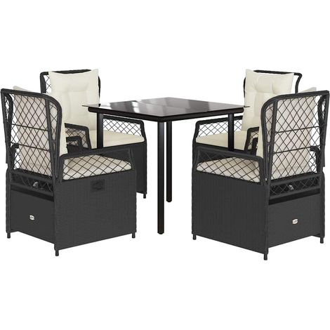 Maison Exclusive - Set de muebles jardín 5 pzas con cojines ratán (1/5)