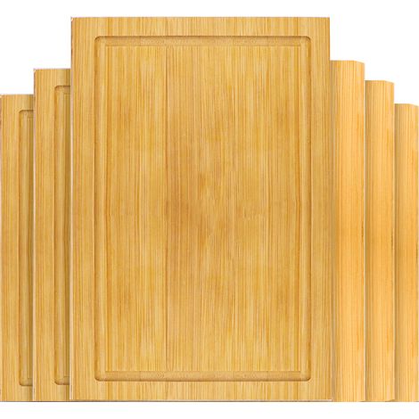 Dunedesign – Lot de 6 petites planches à découper en bambou 22x15 cm – Surface non traitée – Antibactérien et résistant à la chaleur (1/5)