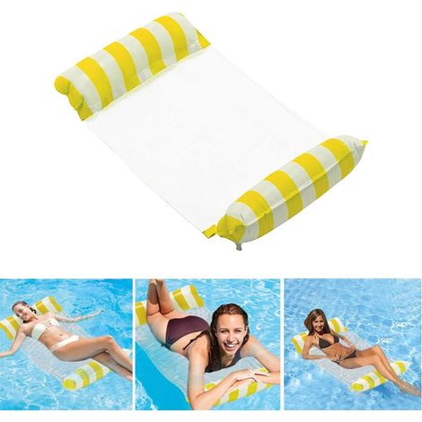 Hamac d’eau gonflable 4en1  Salon flottant premium pour piscine et plage adultes