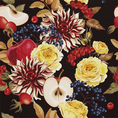 Telas decorativas Oxford para exteriores - Motivo de flores de otoño I DX016 (1/5)