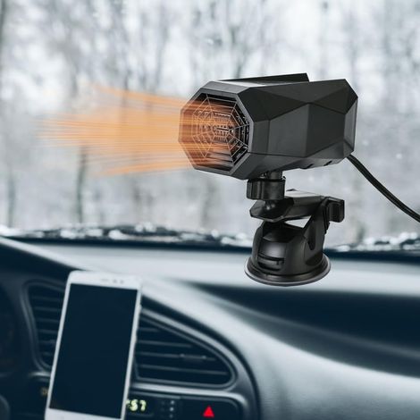 Autoheizung, 12V 150W Auto-Windschutzscheibenentfeuchter, tragbare Autoheizung, Autoheizungs-Entfroster mit 360°-Schwenkarm, Heizung mit 2 Temperaturstufen