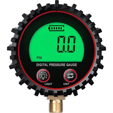 Manomètre numérique de pression de gaz 255 PSI avec connecteur fileté M11 1/4 1/8 NPT et protection en caoutchouc pour voiture et moto M11x1 (1/5)