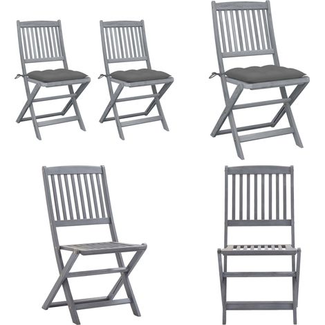 Chaises pliables d'extérieur lot de 2 et coussins Bois d'acacia - Chaise De Jardin - Mobilier De Jardin - Chaise Pliante - Acacia - Meubles De Jardin - Home & Living (1/5)