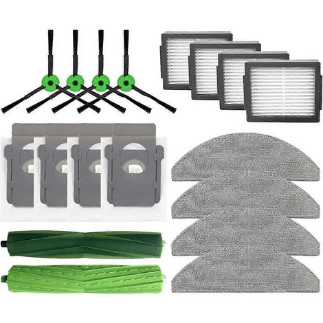 Pièces de rechange pour aspirateur robot iRobot Combo I5 / i5+ / J5 / J5+ : brosse latérale principale, filtre HEPA, lingettes de nettoyage, sacs à poussière (1/5)