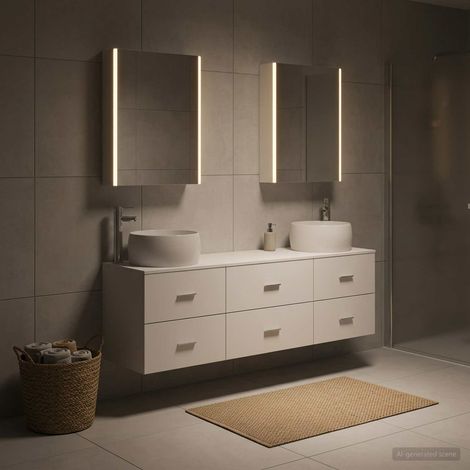 vidaXL Bathroom Furniture Set 5 pcs White Engineered Wood and Glass (1/5)