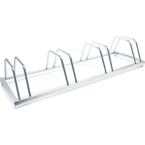 Wiltec Rastrelliera per 4 biciclette 124x39,5x19,5 cm acciaio zincato Porta bici