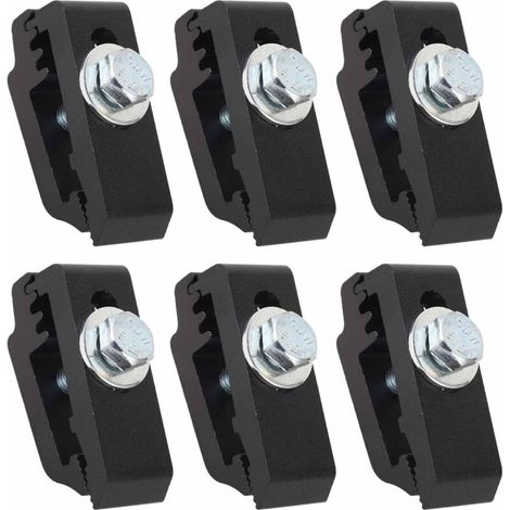 Ensemble de 6 fixations robustes en aluminium pour plateaux de camions, toits de tentes, porte-vélos, porte-motos, camping, noir (1/4)