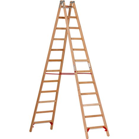Euroline Holz Sprossenstehleiter 2x12 Sprossen