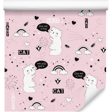 Papier peint à motifs de chatons mignons pour salon et chambre 50x1000 cm (1/5)