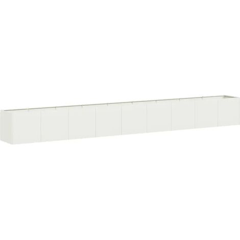 Macetero moderno para exteriores de 360 x 40 x 40 cm con base abierta mayor estabilidad fabricado en acero laminado en frío blanco 020051486 (1/5)