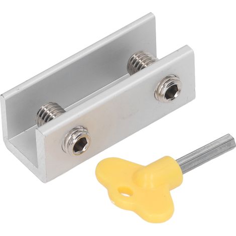 Lot de 10 verrous de sécurité pour fenêtres coulissantes, double trou, réglables, en alliage d'aluminium, avec clé, pour la maison et le bureau (argenté). (1/5)