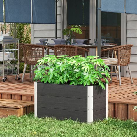 Hochbeet ohne Boden 100x50x55,5 cm WPC Aluminium OKMYHOME (1/4)