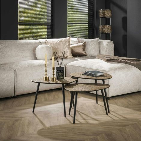Table basse design organique effet cuivré (lot de 3) RALF (1/3)