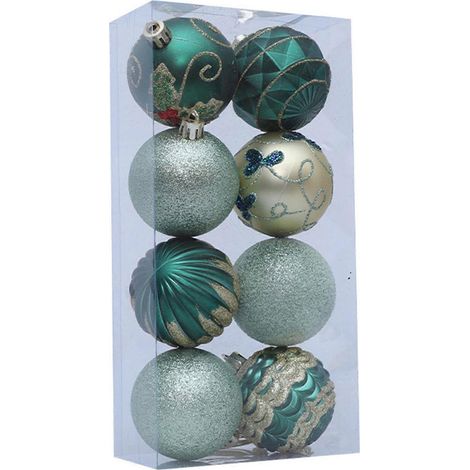 Funkelnde Weihnachtskugeln, Christbaumschmuck, für Zuhause, Partys, drinnen und draußen, dunkelgrün (1/5)