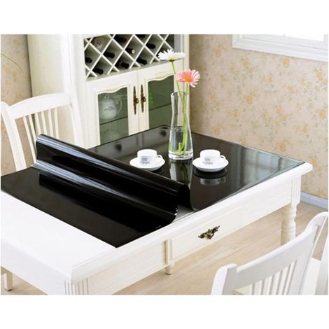 Nappe en PVC 80x140cm rectangulaire, imperméable, résistante à la chaleur, noire