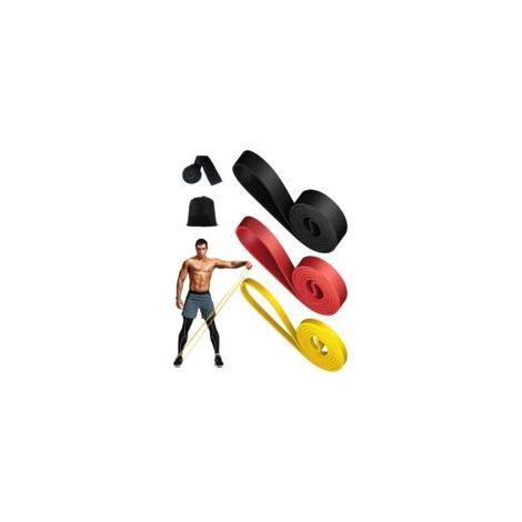 Élastique Musculation - Ensemble de 3 Bandes de Résistance avec Ancrage de Porte pour Entraînement Pilates, Yoga, Stretching, Rééducation Physique et Élastique Musculation Traction (1/5)