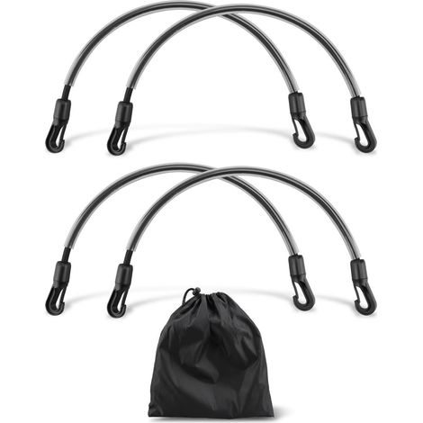 JSSEVN-Sangle D'arrimage Multifonction 4pcs pour Camping Extérieur, Crochet Élastique en Corde en Caoutchouc, Facile à Transporter (1/5)