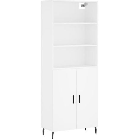 Aparador cómoda mueble de almacenaje organizador cocina salón salón alto 695 x 34 x 180 cm madera de ingeniería blanco 020032742